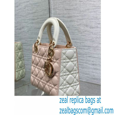 DIOR MEDIUM Lady Dior Bag IN Two-Tone Latte and Powder Pink Cannage Lambskin 2024