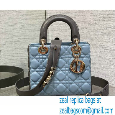 DIOR MEDIUM Lady Dior Bag IN Two-Tone gray and blue Cannage Lambskin 2024