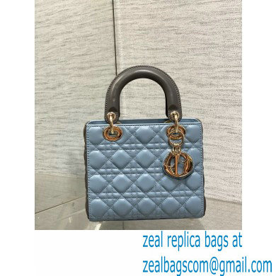 DIOR MEDIUM Lady Dior Bag IN Two-Tone gray and blue Cannage Lambskin 2024