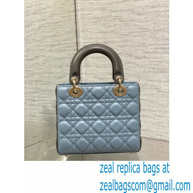 DIOR MEDIUM Lady Dior Bag IN Two-Tone gray and blue Cannage Lambskin 2024