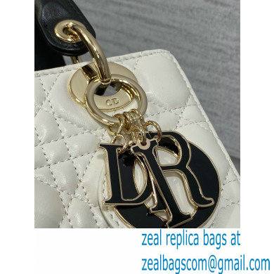 DIOR MEDIUM Lady Dior Bag IN Two-Tone white and black Cannage Lambskin 2024