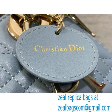 DIOR Mini Lady Dior Bag IN Two-Tone GRAY AND BLUE Cannage Lambskin 2024