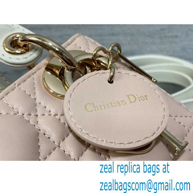 DIOR Mini Lady Dior Bag IN Two-Tone Latte and Powder Pink Cannage Lambskin 2024