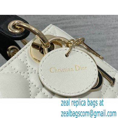 DIOR Mini Lady Dior Bag IN Two-Tone WHITE AND BLACK Cannage Lambskin 2024