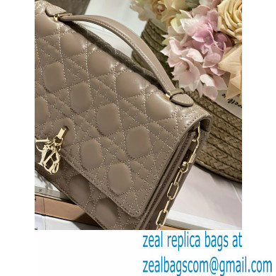 DIOR My Dior Top Handle Bag IN GRAY Cannage Lambskin 2024