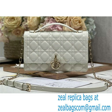 DIOR My Dior Top Handle Bag IN WHITE Cannage Lambskin 2024