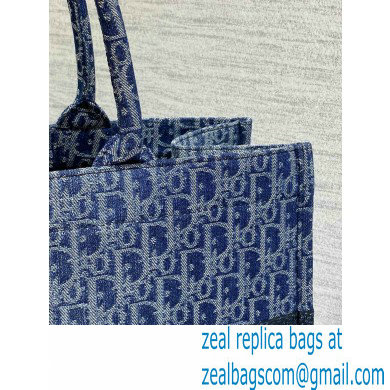 Dior LARGE Book Tote Bag in Blue Denim Dior Oblique Jacquard 2024