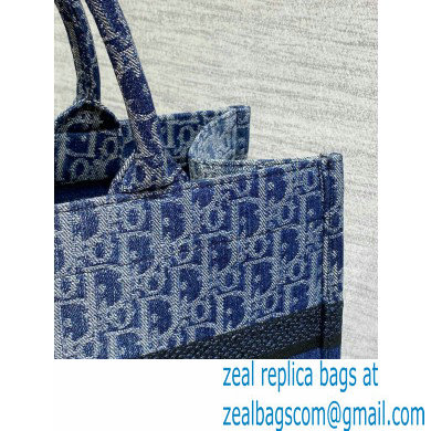 Dior MEDIUM Book Tote Bag in Blue Denim Dior Oblique Jacquard 2024