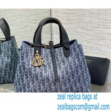 Dior Medium Toujours Bag IN Blue Denim Dior Oblique Jacquard 2024