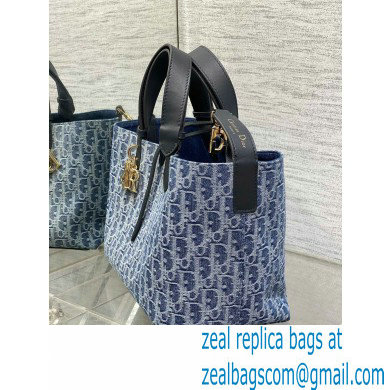 Dior Medium Toujours Bag IN Blue Denim Dior Oblique Jacquard 2024