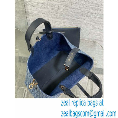 Dior Medium Toujours Bag IN Blue Denim Dior Oblique Jacquard 2024