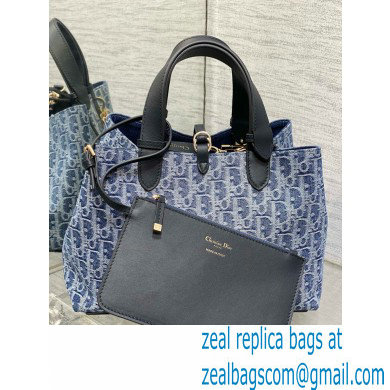 Dior Medium Toujours Bag IN Blue Denim Dior Oblique Jacquard 2024