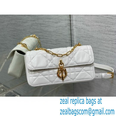 Dior Miss Daisy Mini Bag IN WHITE Macrocannage Lambskin 2024