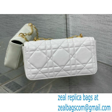 Dior Miss Daisy Mini Bag IN WHITE Macrocannage Lambskin 2024