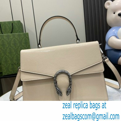 GUCCI Dionysus medium top handle bag IN WHITE PATENT LEATHER 795007 2024