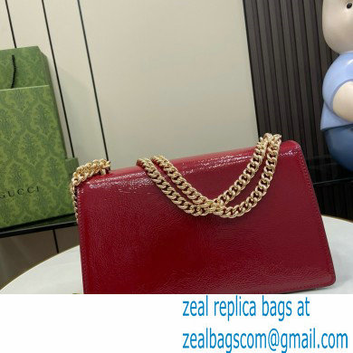 GUCCI Dionysus small shoulder bag IN Rosso Ancora patent leather 795005 2024