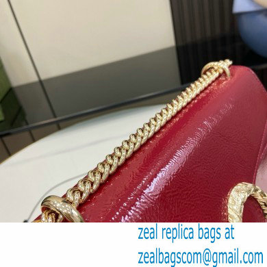 GUCCI Dionysus small shoulder bag IN Rosso Ancora patent leather 795005 2024