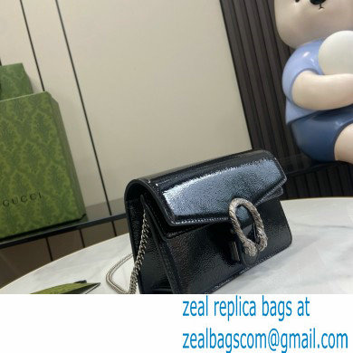 GUCCI Dionysus super mini bag IN black patent leather 795368 2024