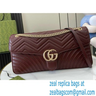 GUCCI GG Marmont large shoulder bag IN BURGUNDY matelasse chevron leather 788371 2024