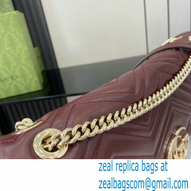 GUCCI GG Marmont large shoulder bag IN BURGUNDY matelasse chevron leather 788371 2024