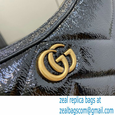 GUCCI GG Marmont small shoulder bag IN BLACK PATENT LEATHER 777263 2024