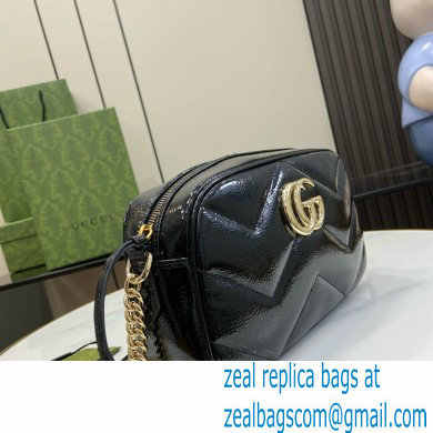 GUCCI GG Marmont small shoulder bag IN BLACK PATENT LEATHER 802448 2024