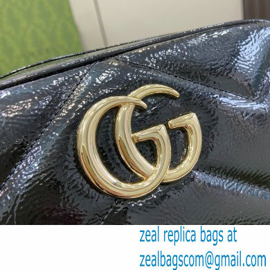 GUCCI GG Marmont small shoulder bag IN BLACK PATENT LEATHER 802448 2024