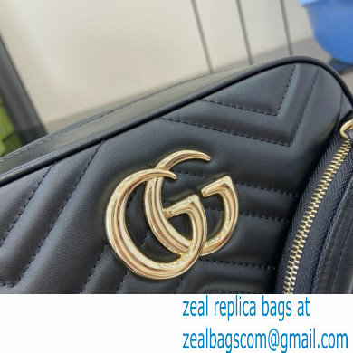 GUCCI GG Marmont small shoulder bag IN Black matelasse chevron leather 798715 2024