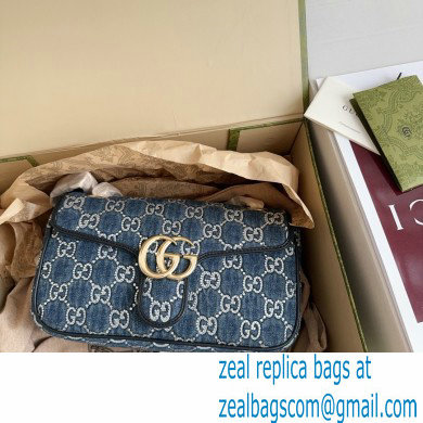 GUCCI GG Marmont small shoulder bag IN Blue GG denim 443497 2024