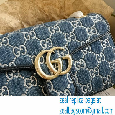 GUCCI GG Marmont small shoulder bag IN Blue GG denim 443497 2024