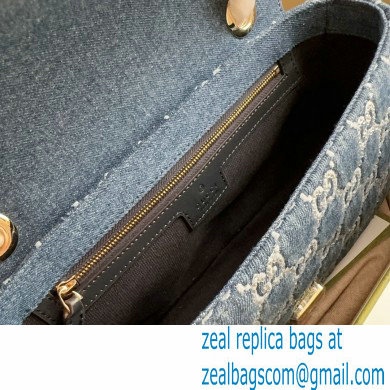 GUCCI GG Marmont small shoulder bag IN Blue GG denim 443497 2024