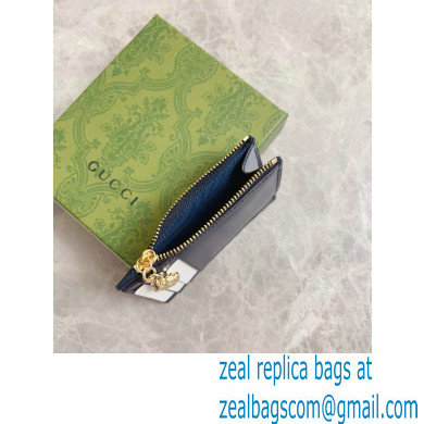 GUCCI GG card case wallet IN Beige and BLUE Original GG canvas 790033 2024