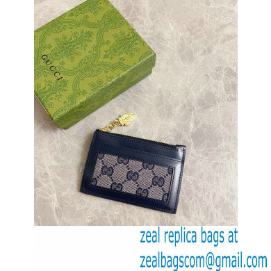 GUCCI GG card case wallet IN Beige and BLUE Original GG canvas 790033 2024