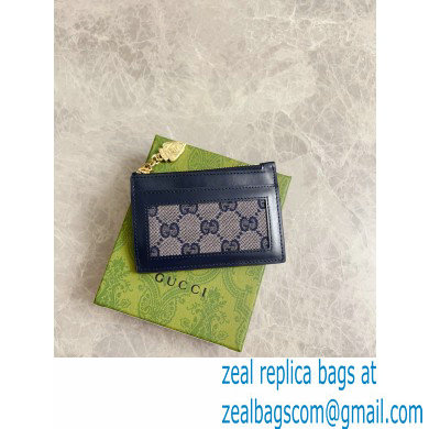 GUCCI GG card case wallet IN Beige and BLUE Original GG canvas 790033 2024