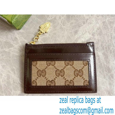 GUCCI GG card case wallet IN Beige and ebony Original GG canvas 790033 2024