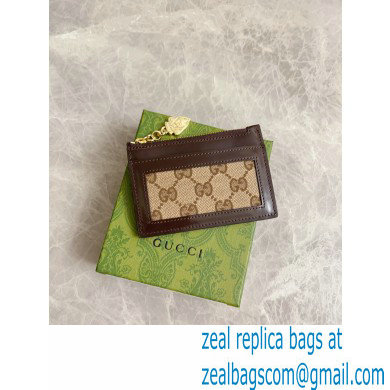 GUCCI GG card case wallet IN Beige and ebony Original GG canvas 790033 2024