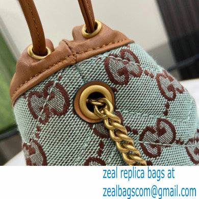 GUCCI GG super mini bucket bag IN BLUE AND BROWN GG canvas 783175 2024