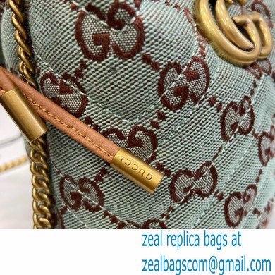 GUCCI GG super mini bucket bag IN BLUE AND BROWN GG canvas 783175 2024