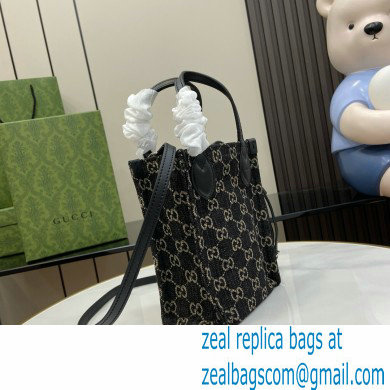 GUCCI Ophidia GG mini bag IN Black and grey GG denim 773730 2024