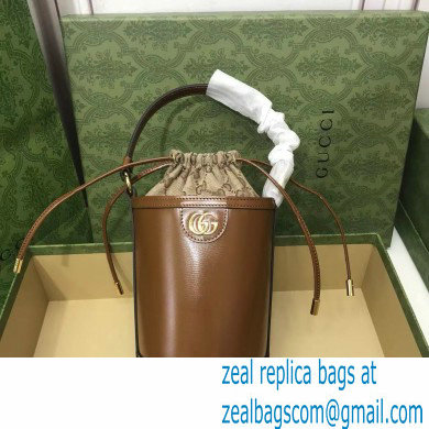 GUCCI Ophidia mini bucket bag IN BROWN LEATHER 760201 2024