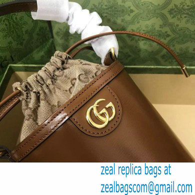 GUCCI Ophidia mini bucket bag IN BROWN LEATHER 760201 2024