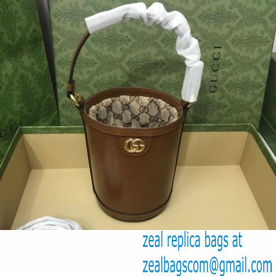 GUCCI Ophidia mini bucket bag IN BROWN LEATHER 760201 2024