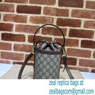 GUCCI Ophidia mini bucket bag IN Beige and EBONY GG Supreme canvas 760199 2024