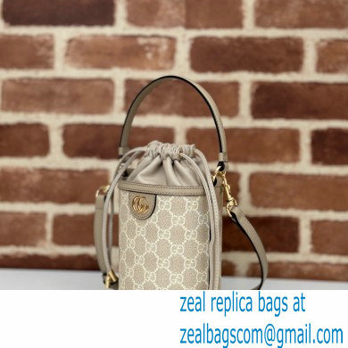 GUCCI Ophidia mini bucket bag IN Beige and white GG Supreme canvas 760199 2024