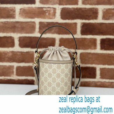 GUCCI Ophidia mini bucket bag IN Beige and white GG Supreme canvas 760199 2024