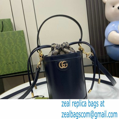 GUCCI Ophidia mini bucket bag IN DARK BLUE LEATHER 760201 2024