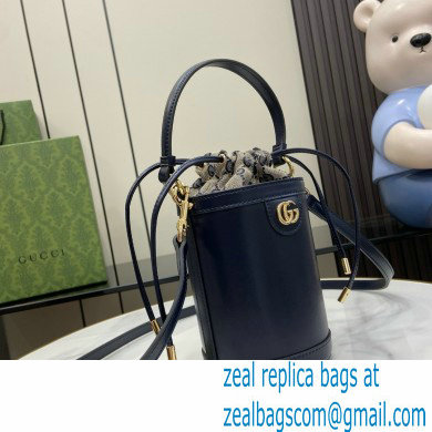 GUCCI Ophidia mini bucket bag IN DARK BLUE LEATHER 760201 2024