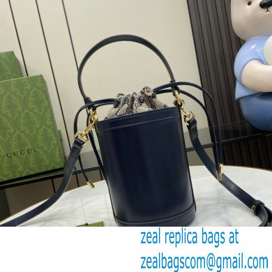 GUCCI Ophidia mini bucket bag IN DARK BLUE LEATHER 760201 2024