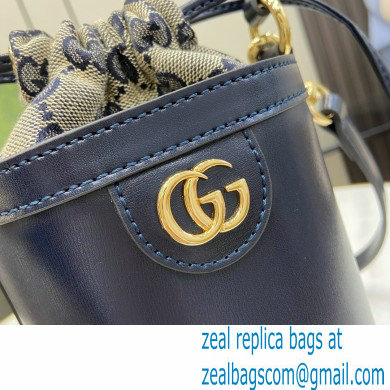 GUCCI Ophidia mini bucket bag IN DARK BLUE LEATHER 760201 2024