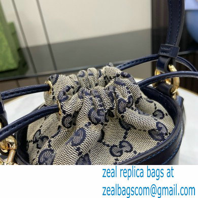 GUCCI Ophidia mini bucket bag IN DARK BLUE LEATHER 760201 2024